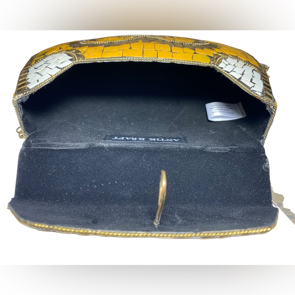 Antik Kraft Mosaic Pattern Yellow and Gold Women's Bag - Picture 11 of 13